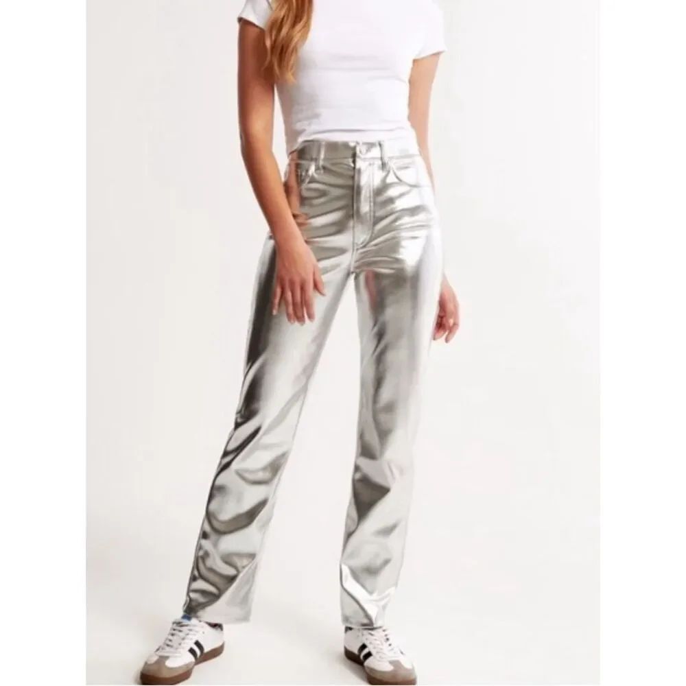 NEW Abercrombie and Fitch The 90’s Straight Ultra High Rise Pants Women’s 27S